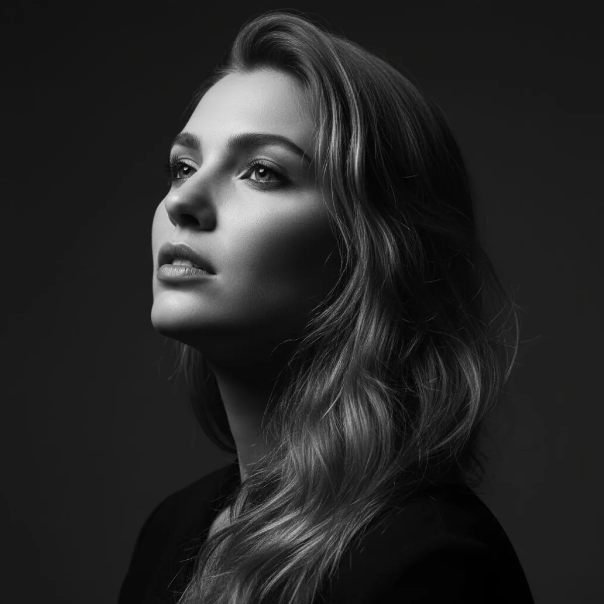 Uzun saçlı bir kadının portresi