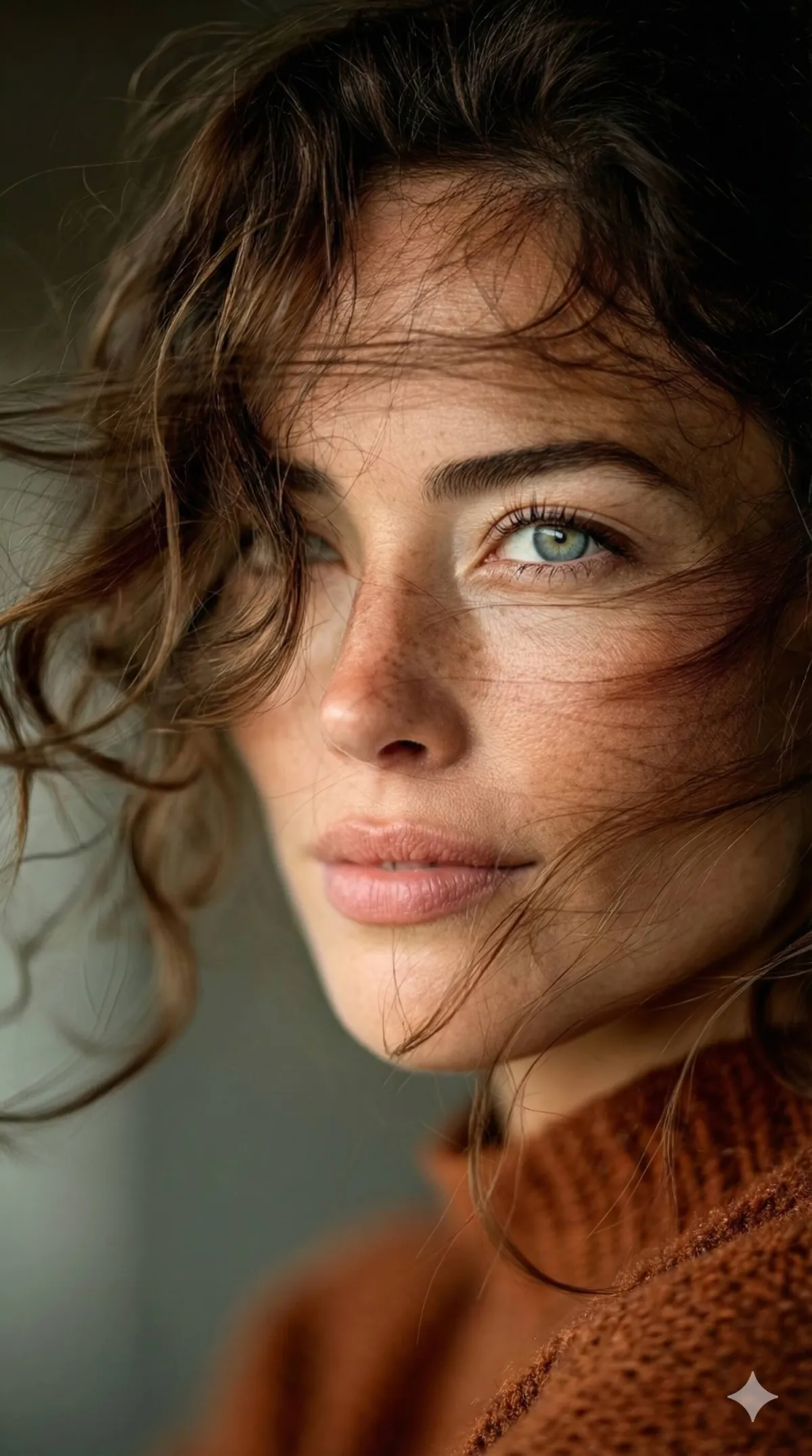 Rüzgarlı Saçlı Kadının Sinematik Portresi