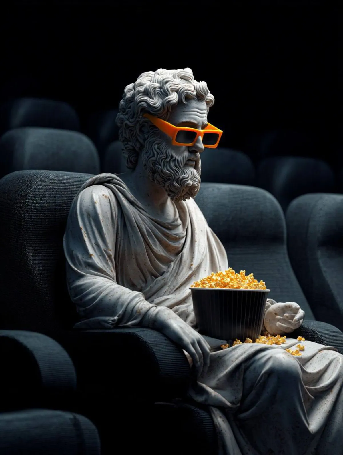 Sinemada 3D Gözlüklü Yunan Heykeli