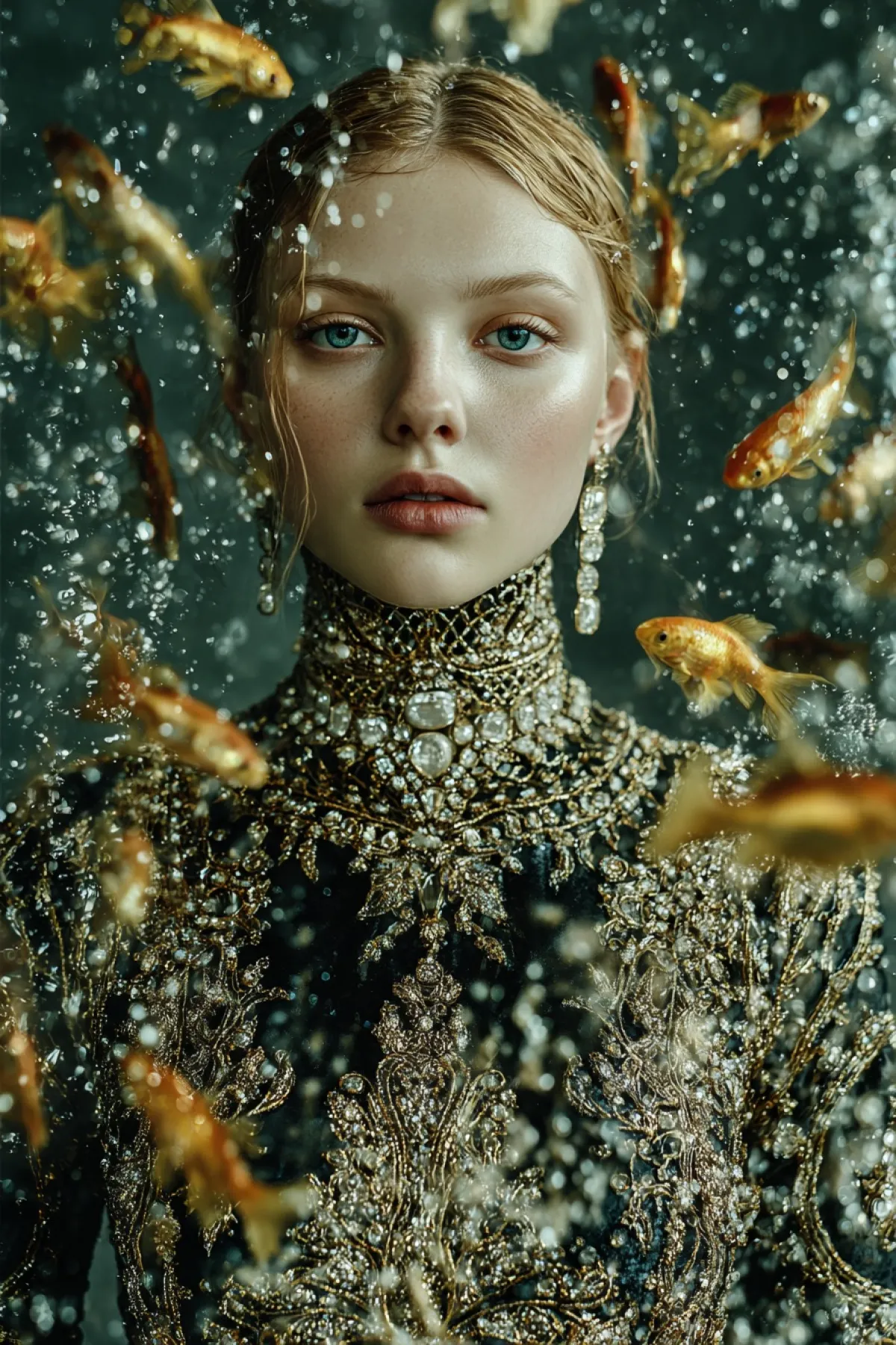 Eriyen Altın Sürrealist Yüksek Moda