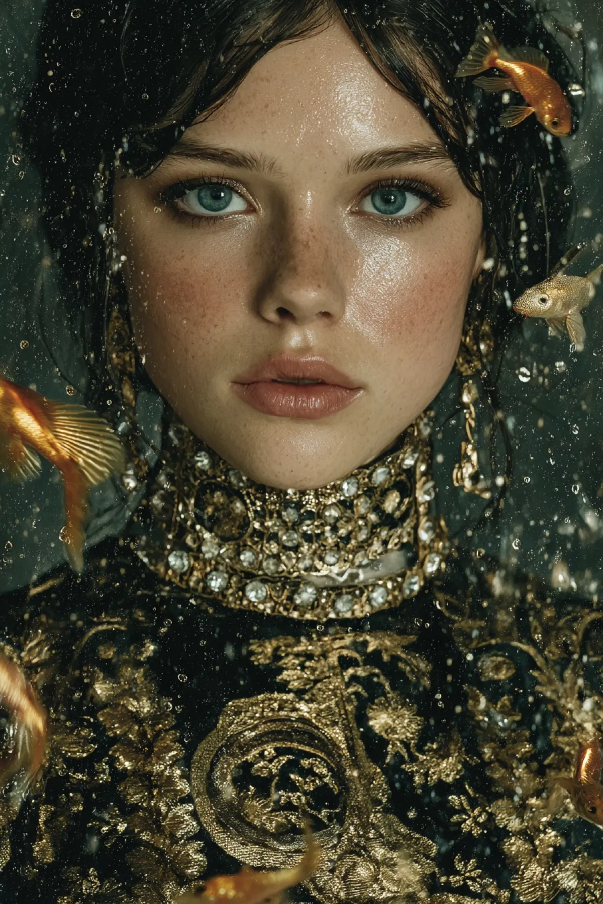 Eriyen Altın Sürrealist Yüksek Moda