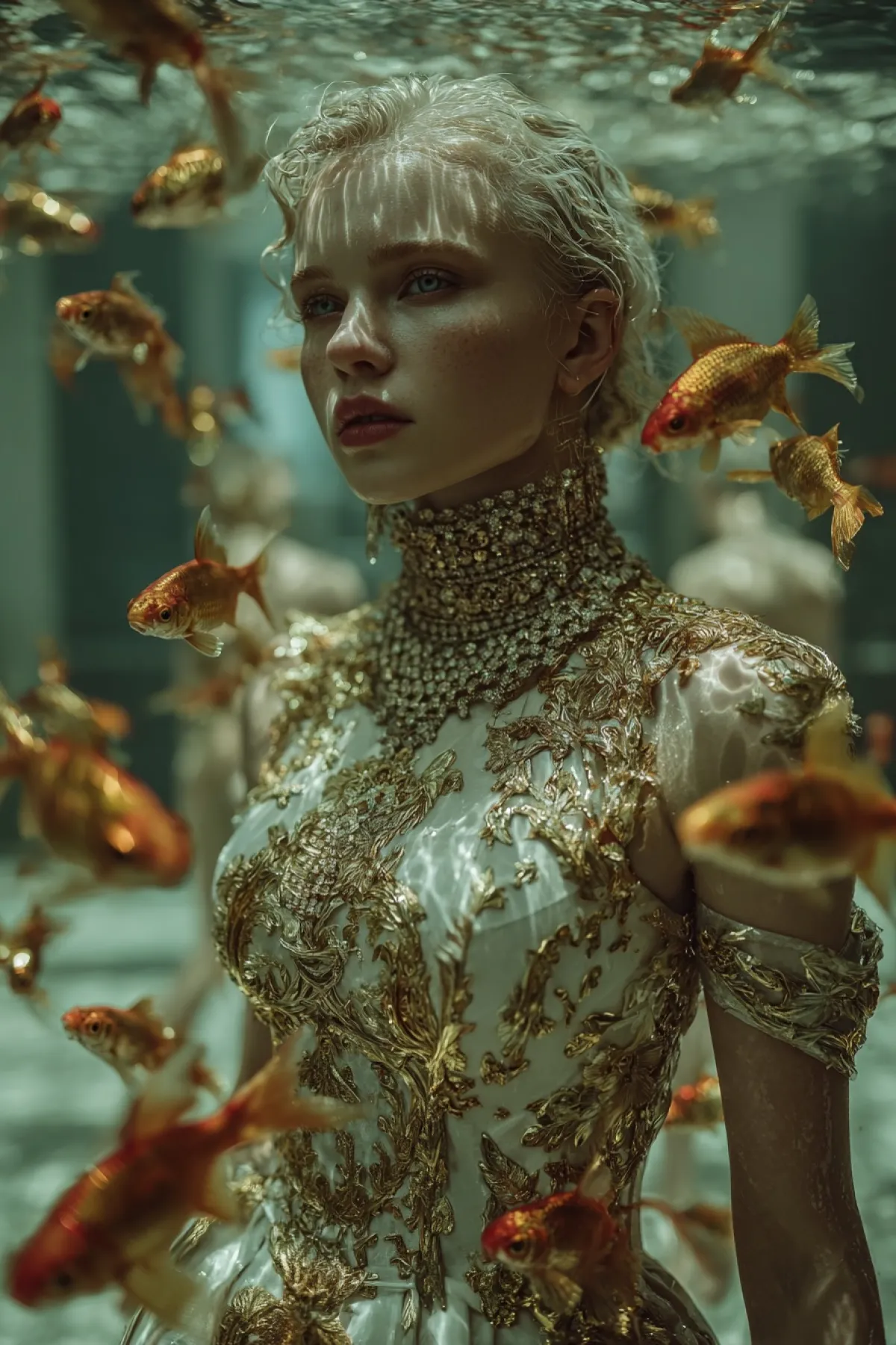 Eriyen Altın Sürrealist Yüksek Moda