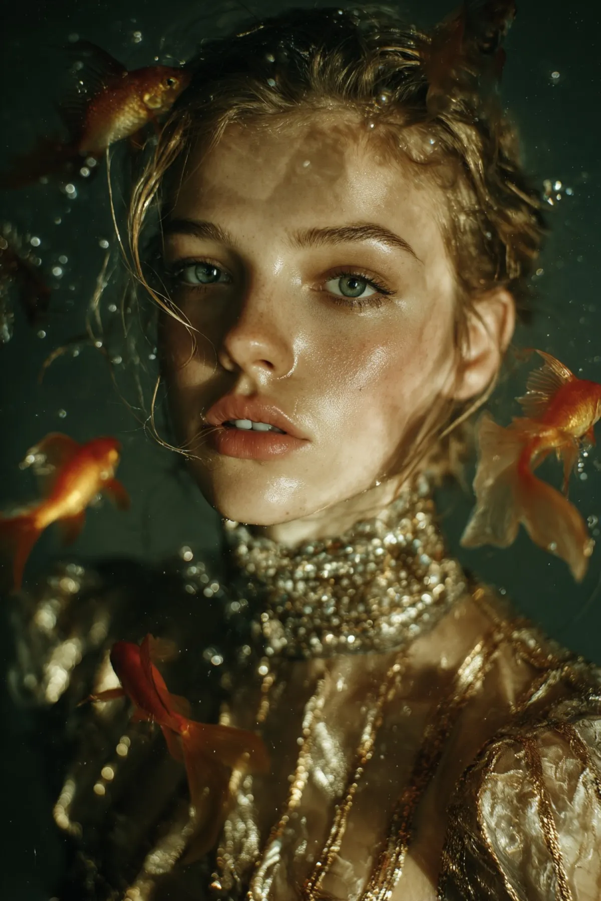 Eriyen Altın Sürrealist Yüksek Moda