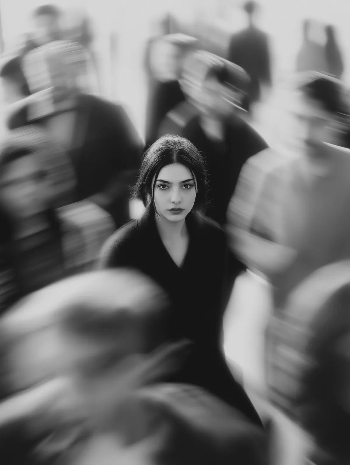 Kalabalıkta Hareketsizlik: Siyah Beyaz Sinematik Portre