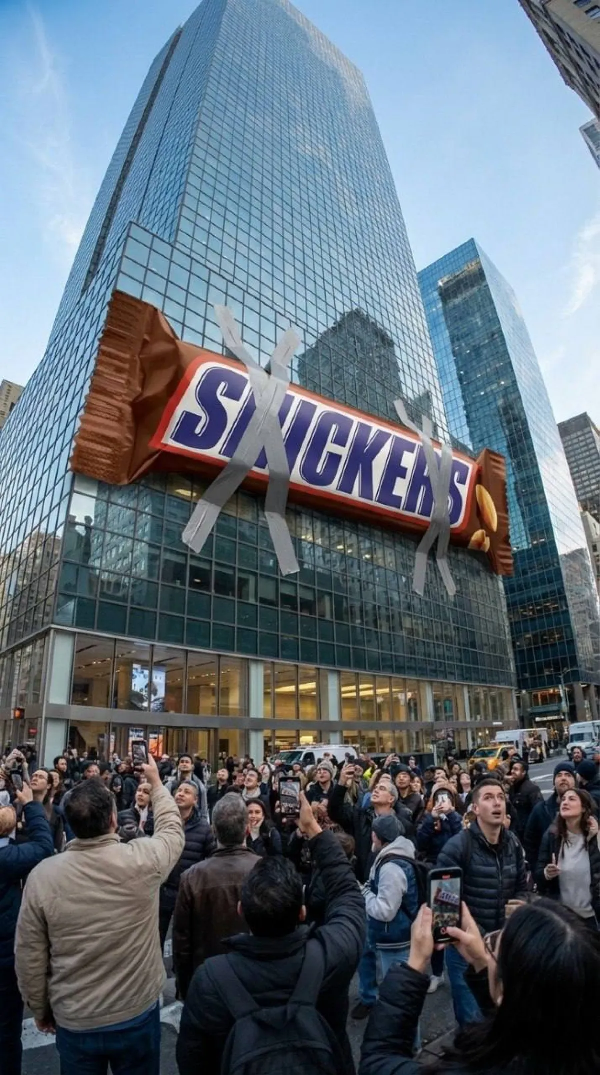 Dev Ürün Gökdelene Koli Bandıyla Yapıştırılmış