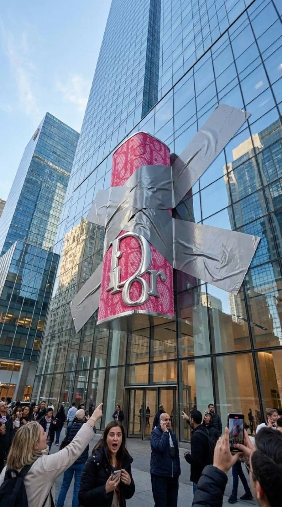 Dev Ürün Gökdelene Koli Bandıyla Yapıştırılmış