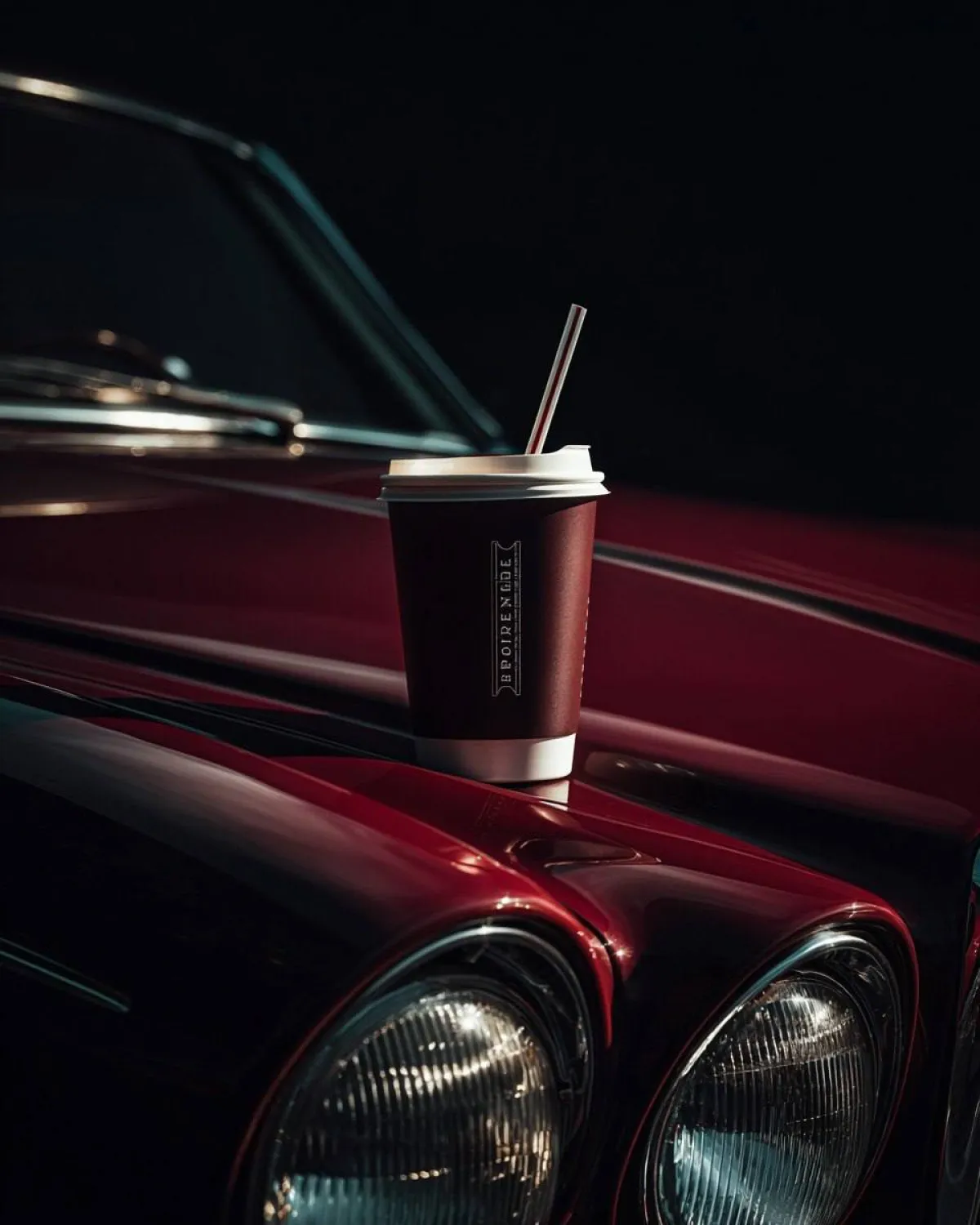 Sinematik Beyaz Fincan Vintage Üzerinde